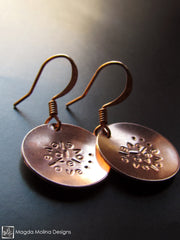 The Stamped Copper LOVE: INFINITE Spiral Affirmation Earrings
