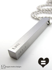 The PEACE LOVE & UNITY Stainless Steel Omnisex Necklace