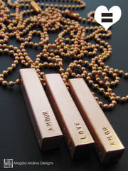 The PEACE LOVE & UNITY Copper Omnisex Necklace