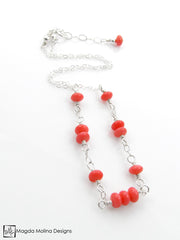Mini Goddess (children) Simple Pink Coral Necklace