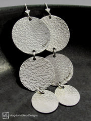The Triple Hammered Silver Coin Earrings With Secret Love Note