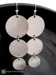 The Triple Hammered Silver Coin Earrings With Secret Love Note