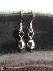 The Tiny Silver And Hematite Dangle Earrings