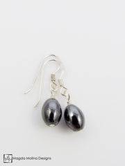 The Tiny Silver And Hematite Dangle Earrings