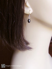 The Tiny Silver And Hematite Dangle Earrings