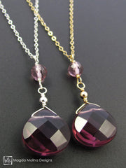 The Delicate Purple Quartz Chain Necklace on Silver or Gold