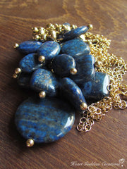 The Long Lapis Lazuli Cluster Necklace