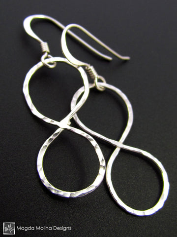 WHOLESALE - The Hammered Silver Infinity Earrings