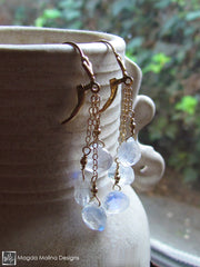 The Delicate Gold And Moonstone Dangle Earrings