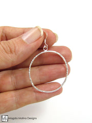 The Delicate Hammered Silver Circle Earrings