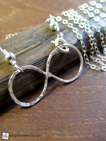 WHOLESALE - The Hammered Silver Infinity Necklace