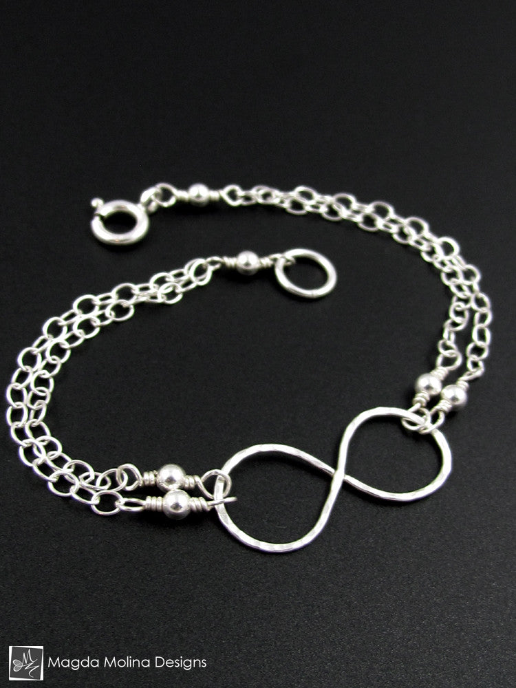 The Hammered Silver Infinity Bracelet