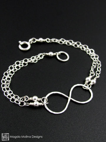 WHOLESALE - The Hammered Silver Infinity Bracelet