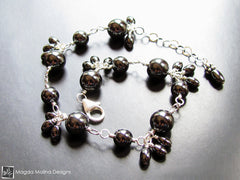 The Grounding Silver And Hematite Cluster Bracelet
