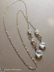 The Delicate Moonstone And Gold Chain Lariat