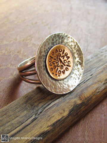 WHOLESALE - The LOVE: INFINITE Large Silver & Copper Affirmation Ring