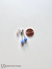 Delicate Sky Blue Quartz and Silver Earrings