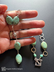 Elegant Turquoise Necklace Set on Sterling Silver