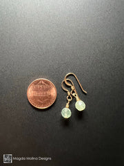Tiny Tourmalinated Quartz Stones on Gold Filled Earrings