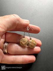 Picture Jasper and Silver Dangle Earrings