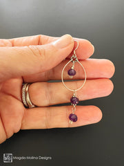 Silver and Amethyst Dangle Earrings