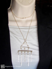 The Golden Architectural Necklace With Freshwater Pearls