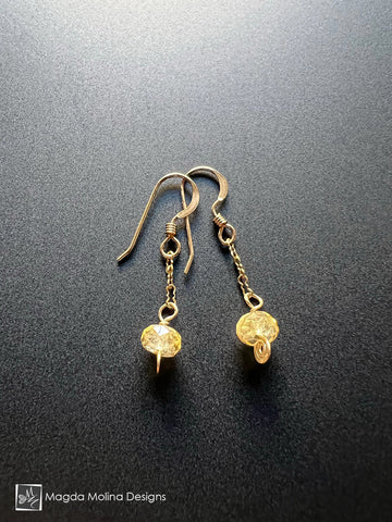 Delicate Citrine And Gold Filled Earrings