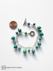 Chrysocolla Bracelet With Fancy Toggle Clasp