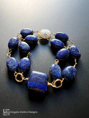 Elegant Lapis Lazuli Bracelet on Gold Filled
