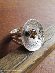 The Silver And Smokey Quartz DARE TO SHINE Affirmation Ring