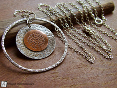 The Long Silver And Copper LOVE: INFINITE Affirmation Necklace