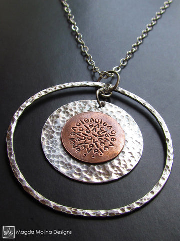 WHOLESALE - The LOVE: INFINITE Long Silver & Copper Affirmation Necklace