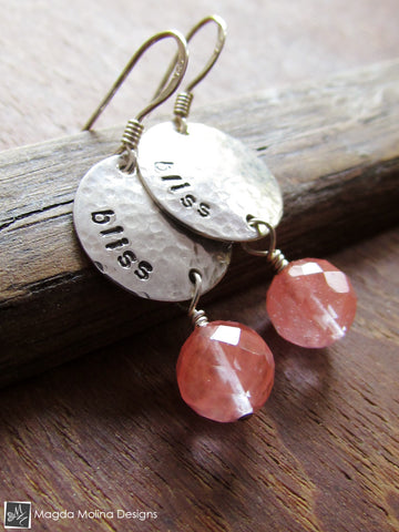 WHOLESALE - The Cherry Quartz BLISS Affirmation Earrings