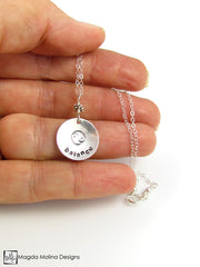 The Hand Stamped Silver BALANCE Affirmation Necklace