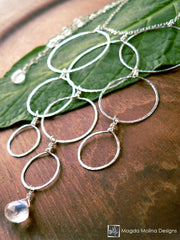 The Elegant Silver Bubbles & Moonstone Necklace