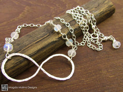 Delicate INFINITY Sterling Silver and Moonstone Necklace