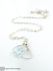 Mini Goddess (children) Tiny Heart Charm Necklace With Quartz Drop