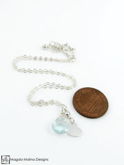 Mini Goddess (children) Tiny Heart Charm Necklace With Quartz Drop