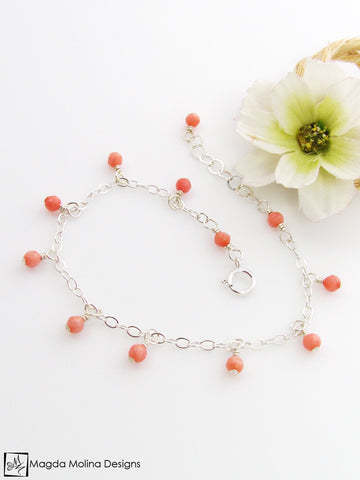 Mini Goddess (children) Tiny Pink Coral Bracelet