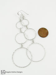 The Hammered Silver or Gold Bubbles Earrings