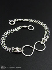 Set: Silver Infinity Necklace and Bracelet