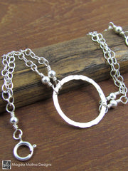 The Delicate Hammered Silver Ring Bracelet