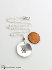 The Hand Stamped Silver Buddha And Peace Necklace