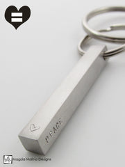 The PEACE LOVE & UNITY Stainless Steel Keychain
