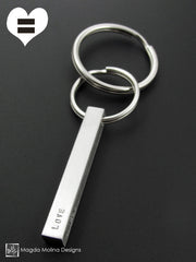 The PEACE LOVE & UNITY Stainless Steel Keychain